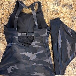 Athleta Camo Swim Set - Black and Gray